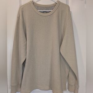RedHead Waffle Knit Thermal Shirt XL Beige Long Sleeve Cotton Blend
